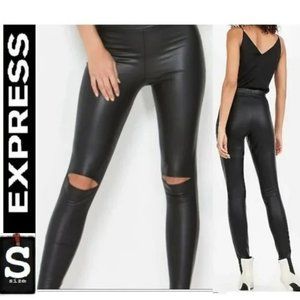 🎁5/$25 - Express faux leather split knee leggings, size small